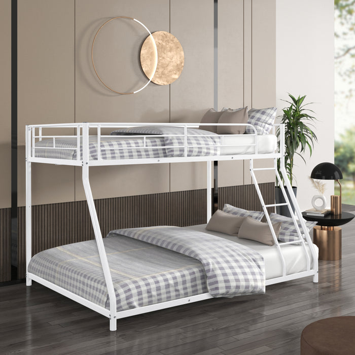 Twin over Full Metal Bunk Bed - White