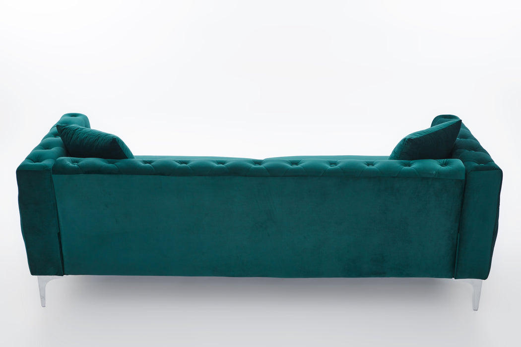 Velvet Sofa includes 2 pillows - Green