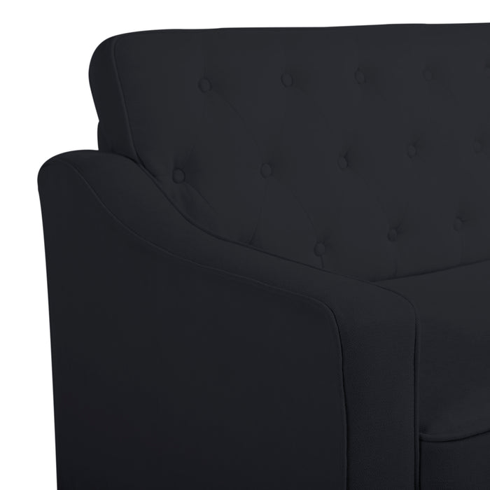 77.2” Square Arm Sofa Black FABRIC