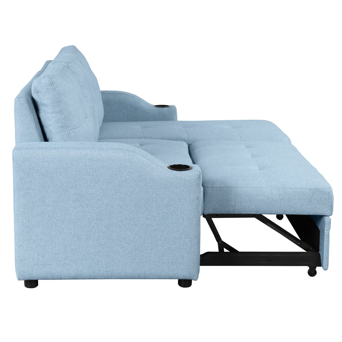 Modern Pull Out Sofa Bed - Blue