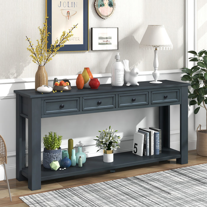 Console Table/Sofa Table with Storage Drawers - Navy