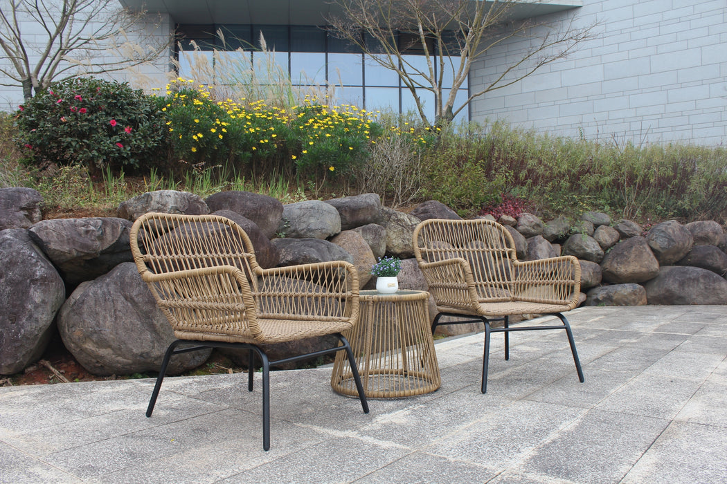 3PCS Outdoor Patio Set - Natural Color