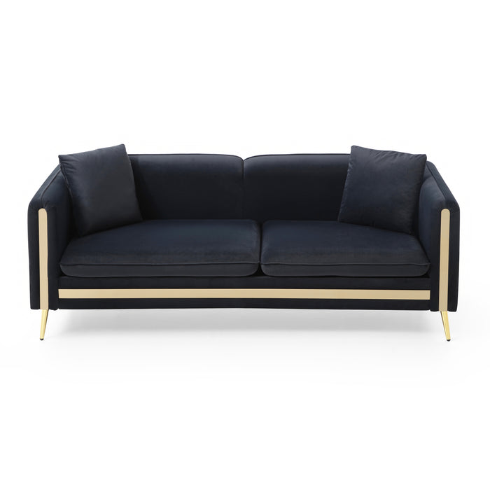 Modern Velvet Sofa - Black