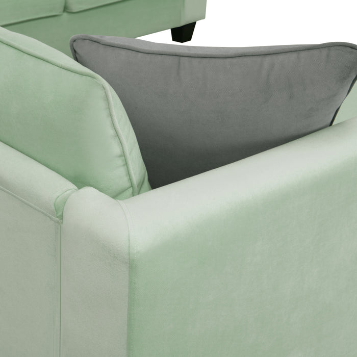 7 Seats Modular Sectional Sofa with Ottoman-Green