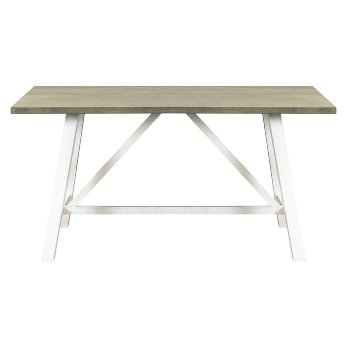 6-Piece Dining Table Set - White + Gray