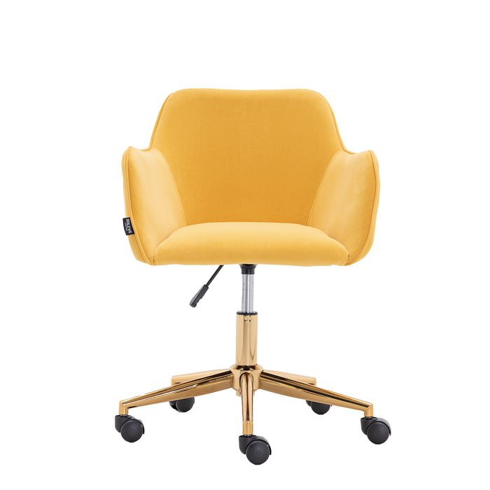 Modern VelvetHome Office Chair - Yellow