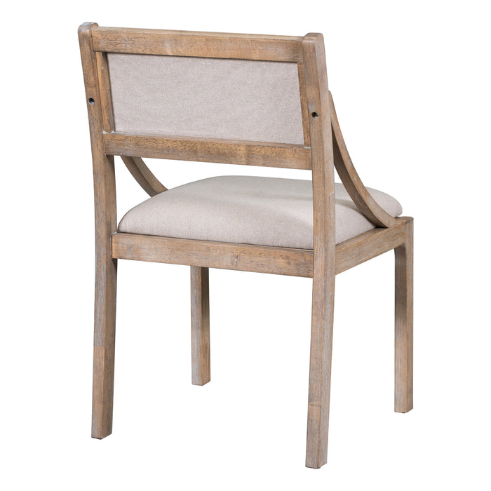 Retro Wood Dining Chairs Set of 2 (Natural Wood Wash)