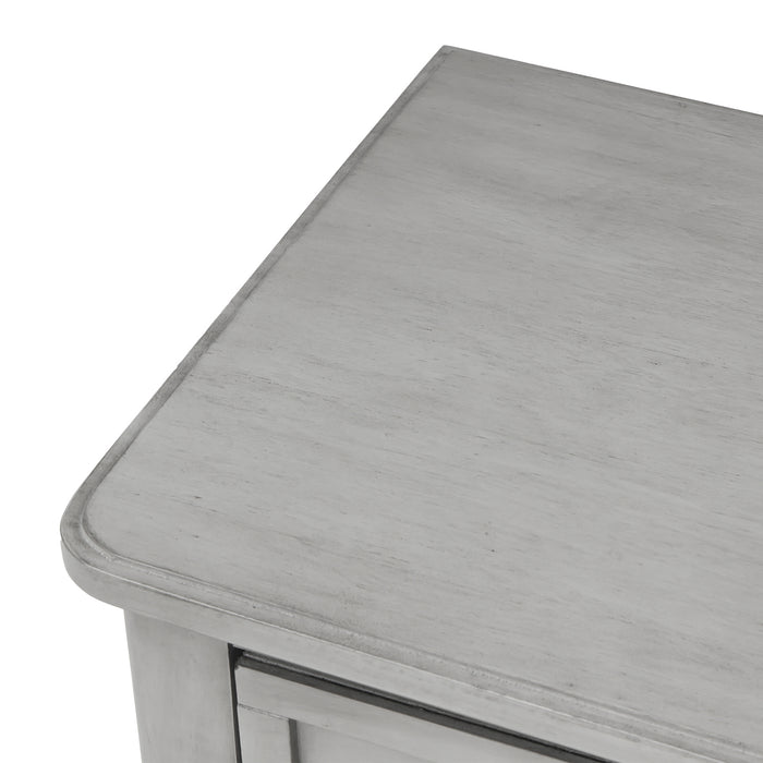 Narrow Console Table with Three Storage Drawers and Bottom Shelf - Gray Wash