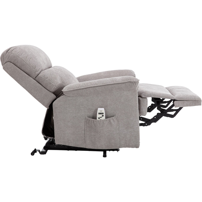 Deluxe Power Lift Recliner with Massage and Heat Function,Light Gray