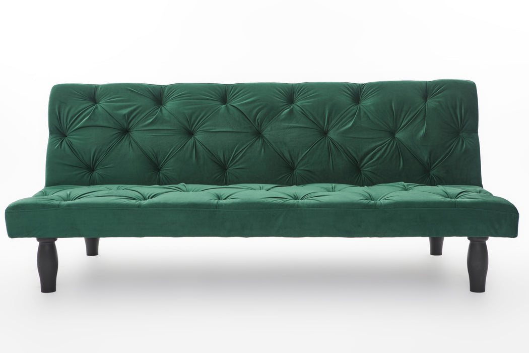 Green Velvet Sofa Bed - Green