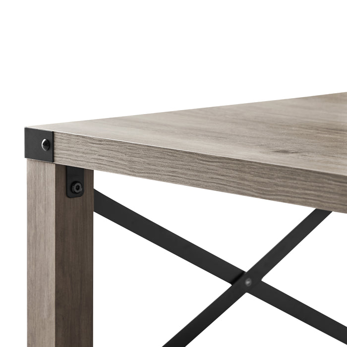 Modern Farmhouse Coffee Table, X- Frame (Gray)