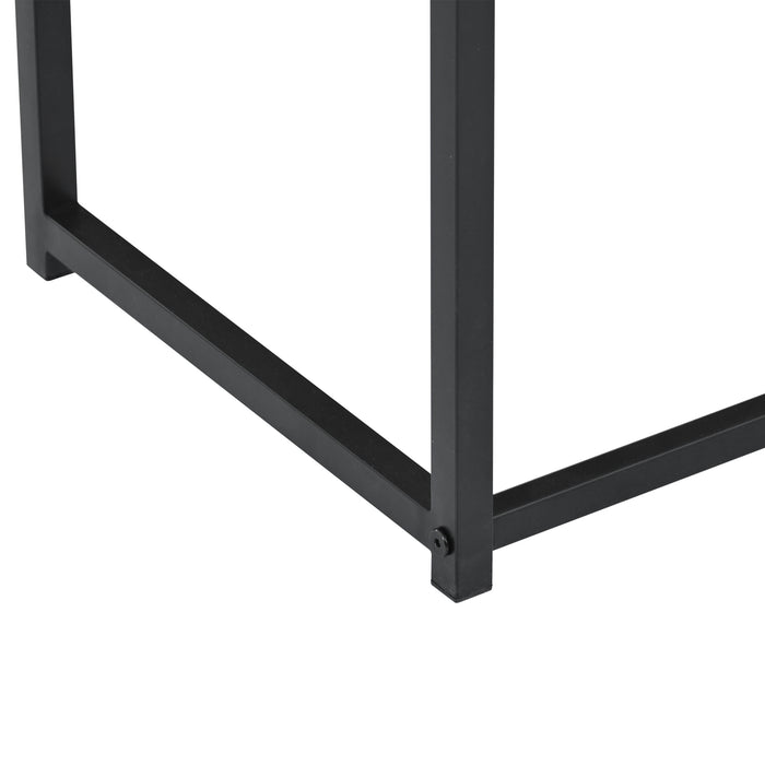 Modern Console Entryway Table for Entryway, Hallway, Living Room - White + Black