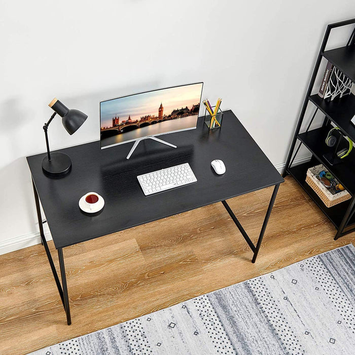 Metal Frame Home Office Writing Desk - Full Black