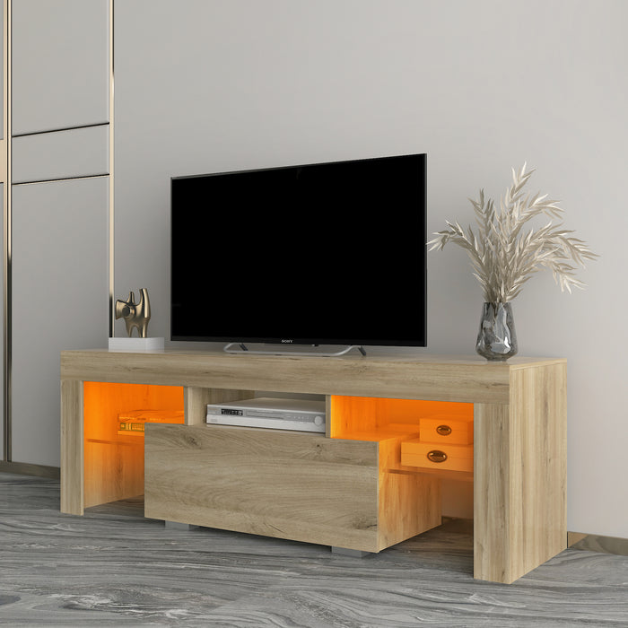 TV Stand with LED RGB Lights - Rustic oak