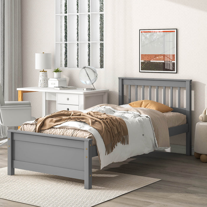 Twin Bed frame with 1 Nightstand - Grey