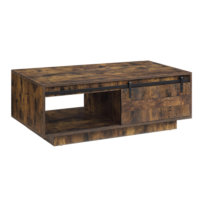 Rustic Oak Finish Coffee Table for living room - Oak