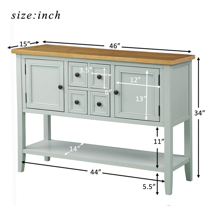 Console Table with Bottom Shelf - Lime White