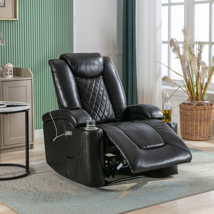 Power Motion Recliner with USB Charge Port and Cup Holder