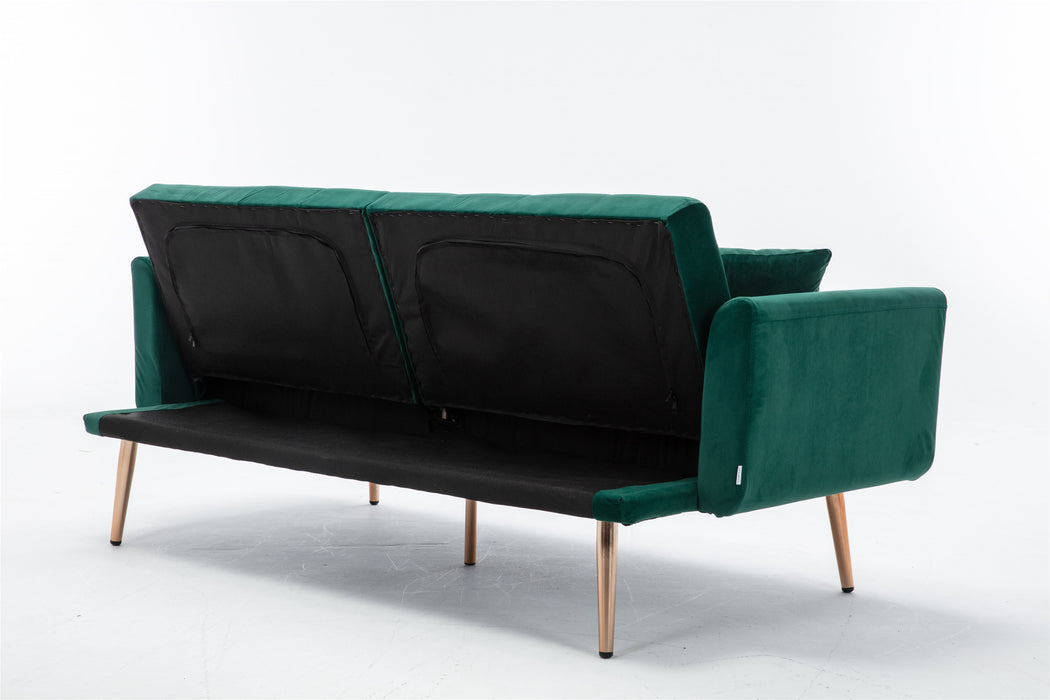 Velvet  couch with metal  feet