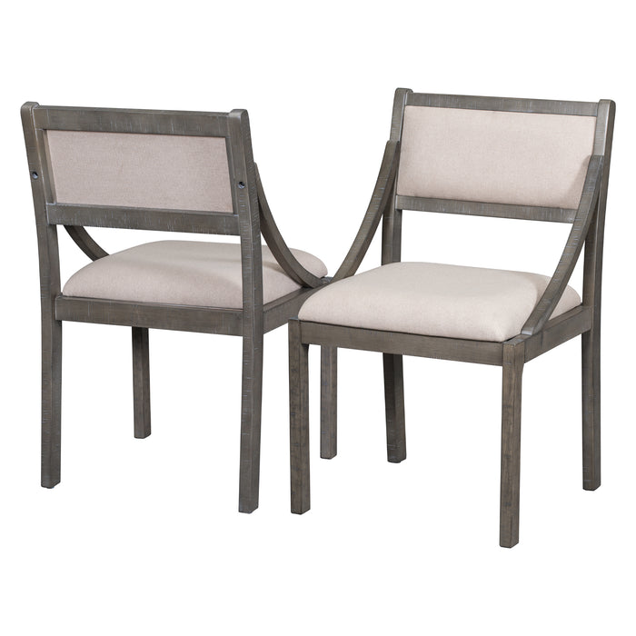 Retro Wood Dining Chairs Set of 2 (Gray)