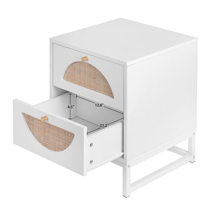 Allen 2 Drawer Nightstand (Set of 2) -White