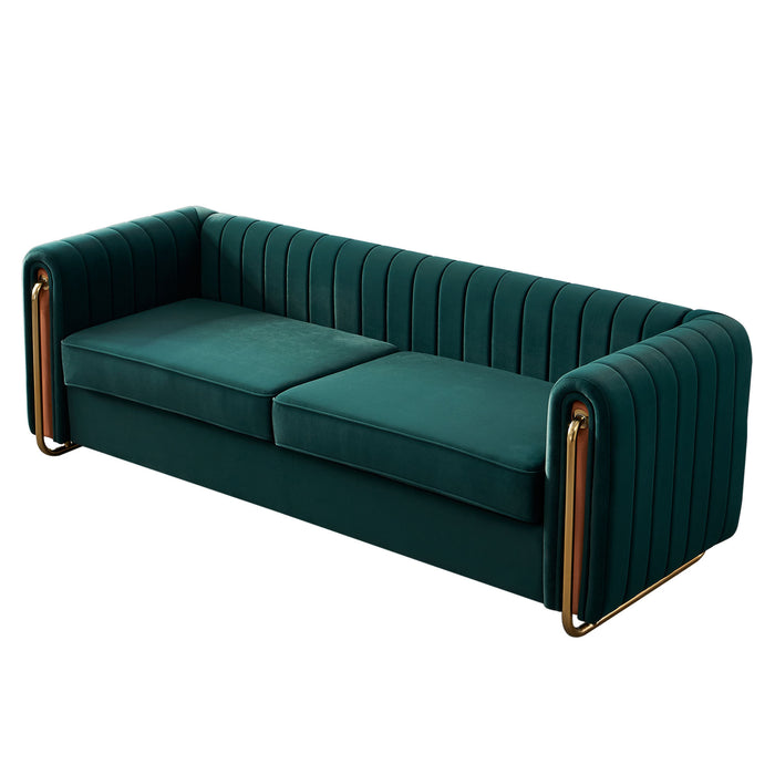 Modern velvet sofa - Green