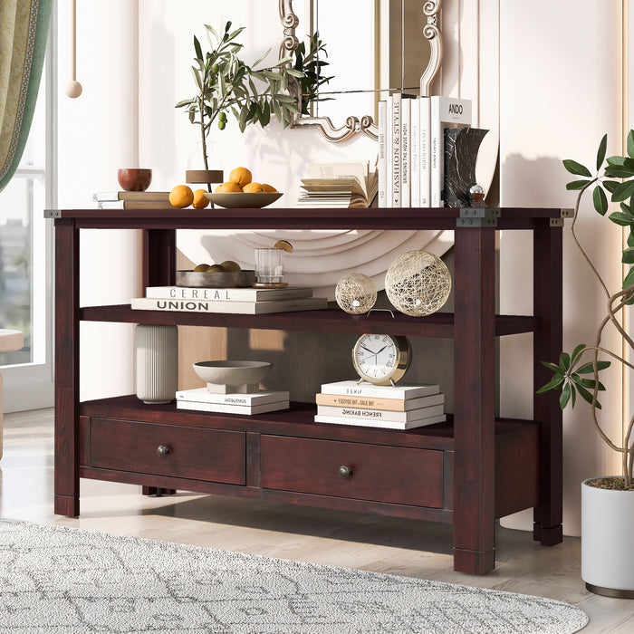 Modern Console Table for Living Room - Espresso