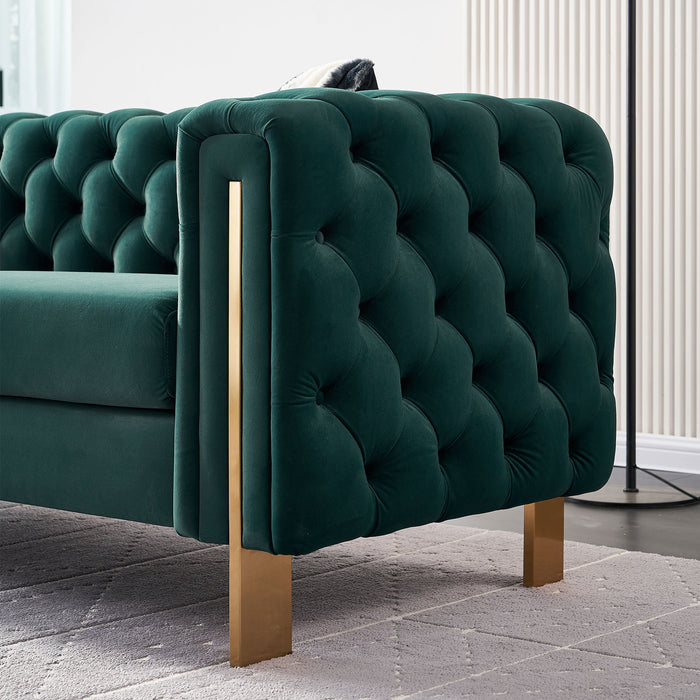 Modern Tufted Back velvet sofa - Green