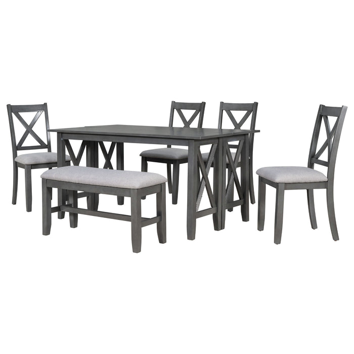 6-Piece Family Dining Room Set - Gray