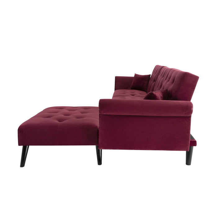 Convertible Sofa sleeper - red velvet