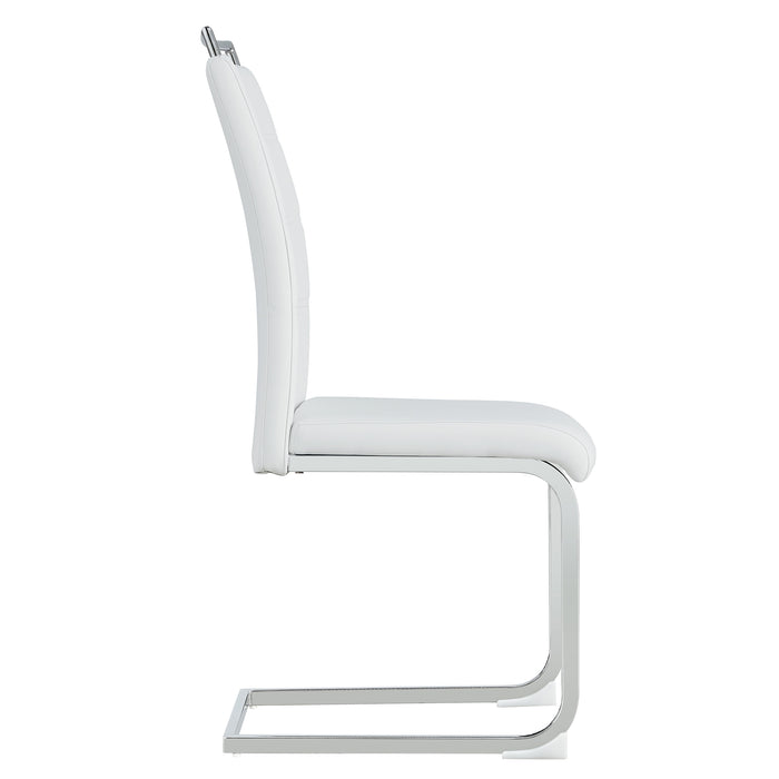 Modern Dining Chairs (Set of 2) ( White+PU)