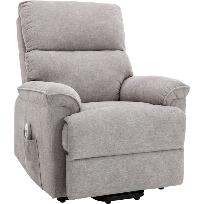 Deluxe Power Lift Recliner with Massage and Heat Function,Light Gray