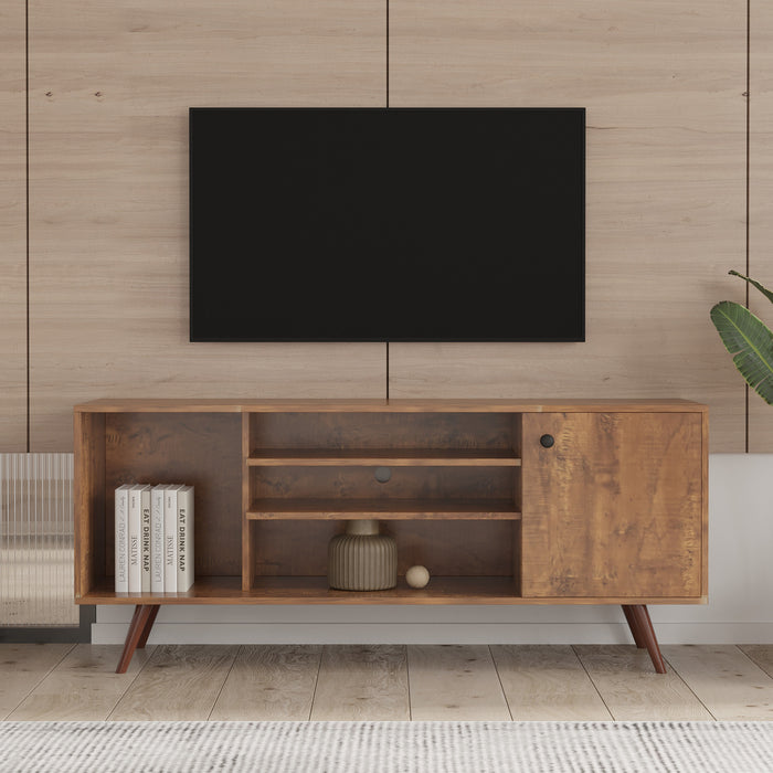 TV Standwith 1 storage and 2 shelves Cabinet, high quality particle board,Walnut