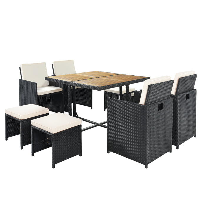 All-Weather PE Wicker Dining Table Set (9-Piece)