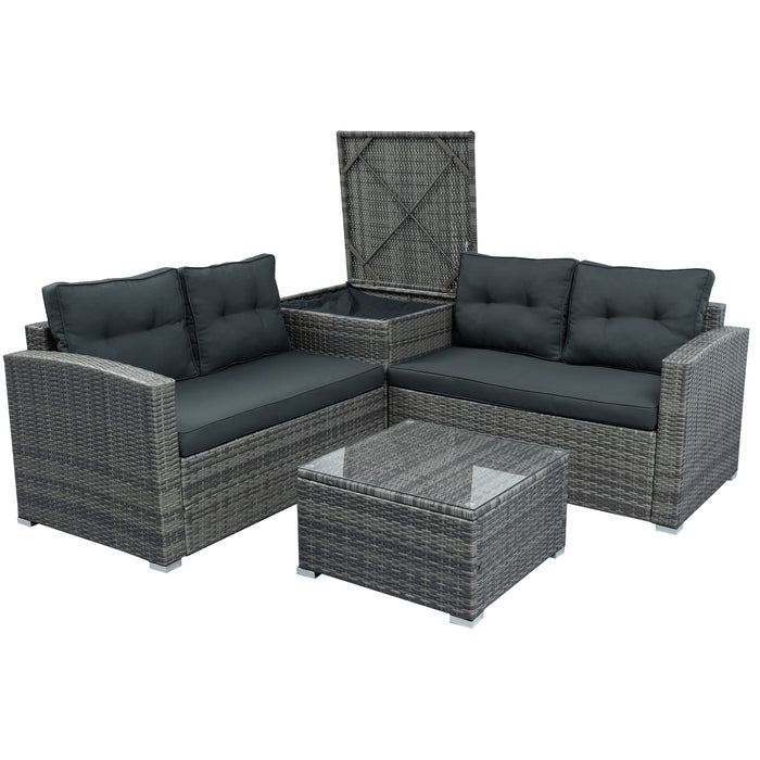 Outdoor Furniture Sofa Set with Large Storage Box