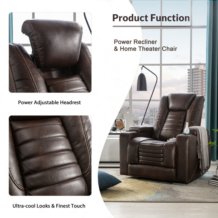 Orisfur. Power Motion Recliner w/Adjustable Headrest