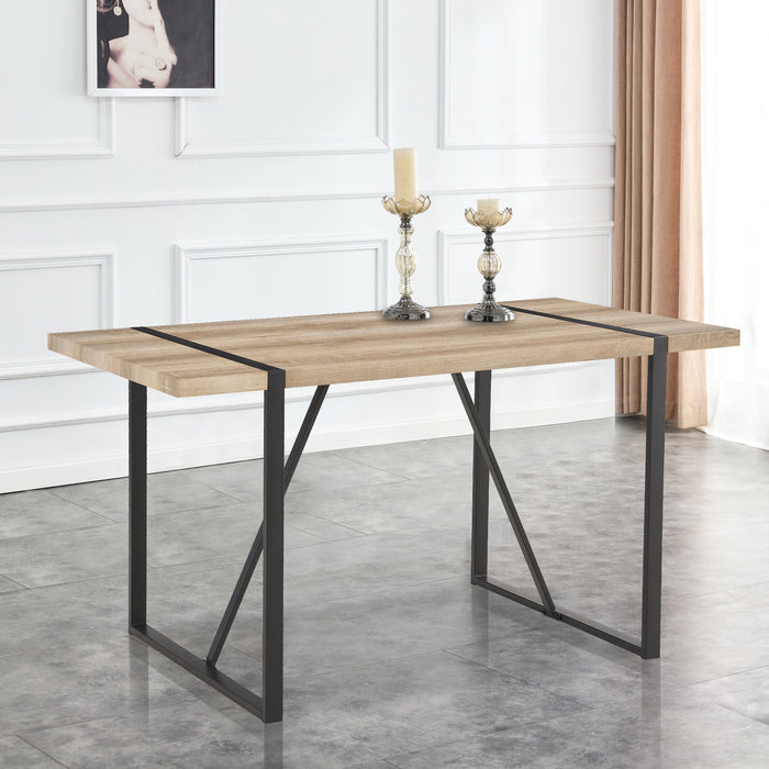 Rustic Industrial Rectangular Wood Dining Table