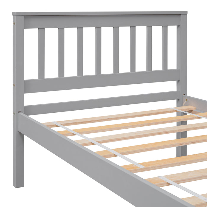 Twin Bed frame with 1 Nightstand - Grey