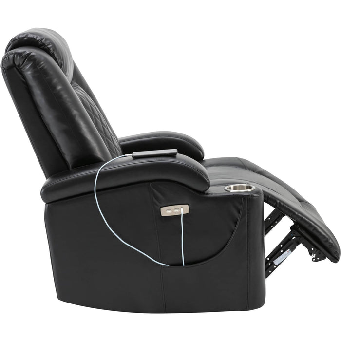 Power Motion Recliner with USB Charge Port and Cup Holder