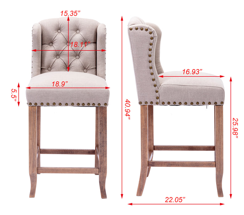 Counter Height Bar Chairs Set of 2 - Cream