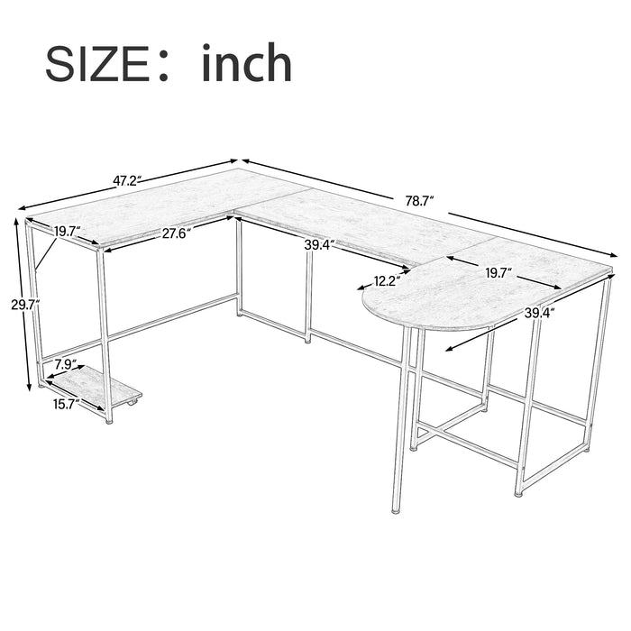 U-shaped Computer Desk  (Brown)