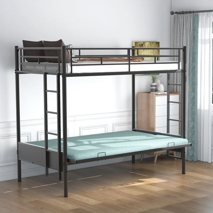 Twin over Full Metal Bunk Bed - Black