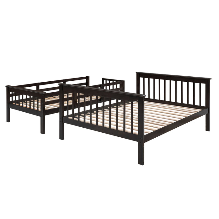 Stairway Twin-Over-Full Bunk Bed with Storage and Guard Rail - Espresso