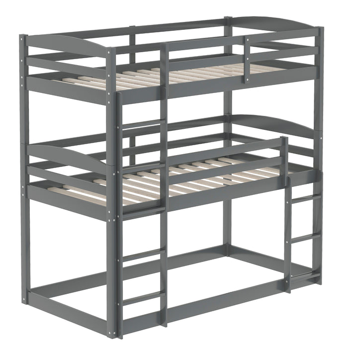 Twin over Twin over Twin Triple Bunk Bed - Gray