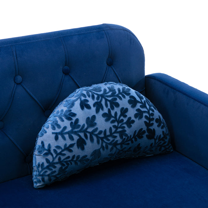 Modern Velvet  Sofa Futon - Navy