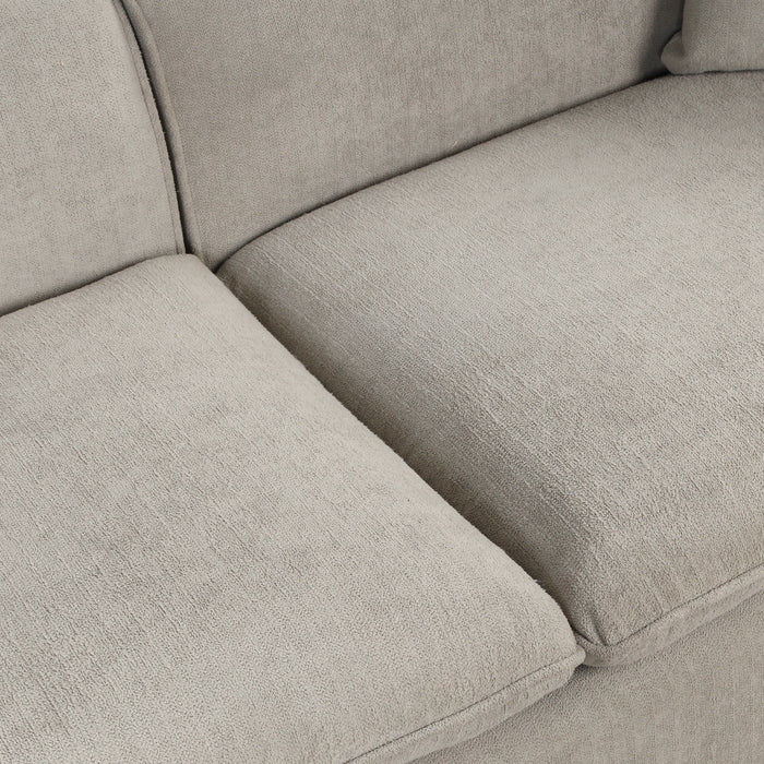 Modern Velvet Loveseat with 2 Pillows - Gray