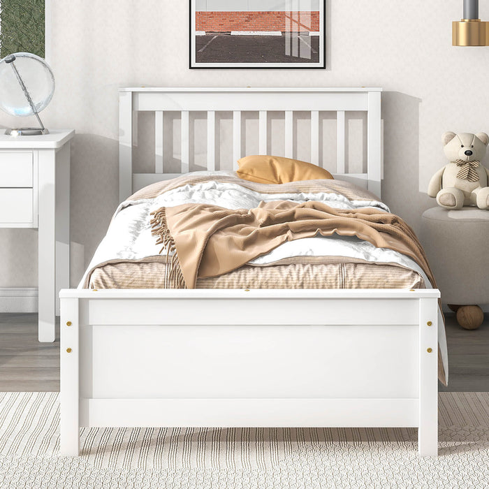 Twin Bed with with 1 Nightstand, White