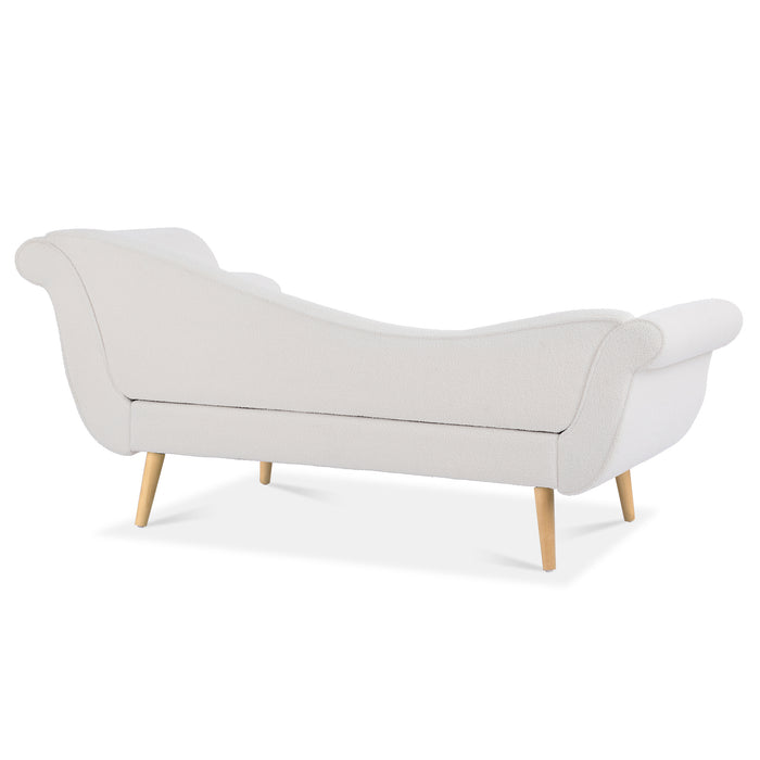 Chaise Lounge with Scroll Arms - White