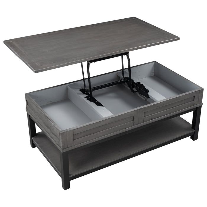 Lift Top Coffee Table with Inner Storage  Space and Shelf