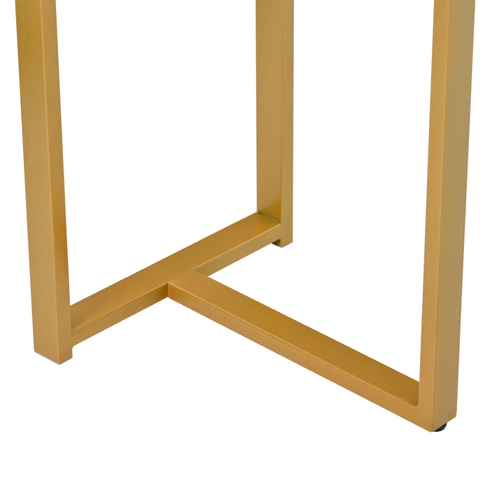 Modern Console Entryway Table for Entryway, Hallway, Living Room - Golden + Black